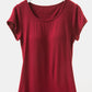 Round Neck Short Sleeve T-Shirt with Bra