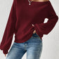 Honey Single Shoulder Long Sleeve Sweater