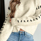 Contrast Stitch Detail Ribbed Trim Sweater