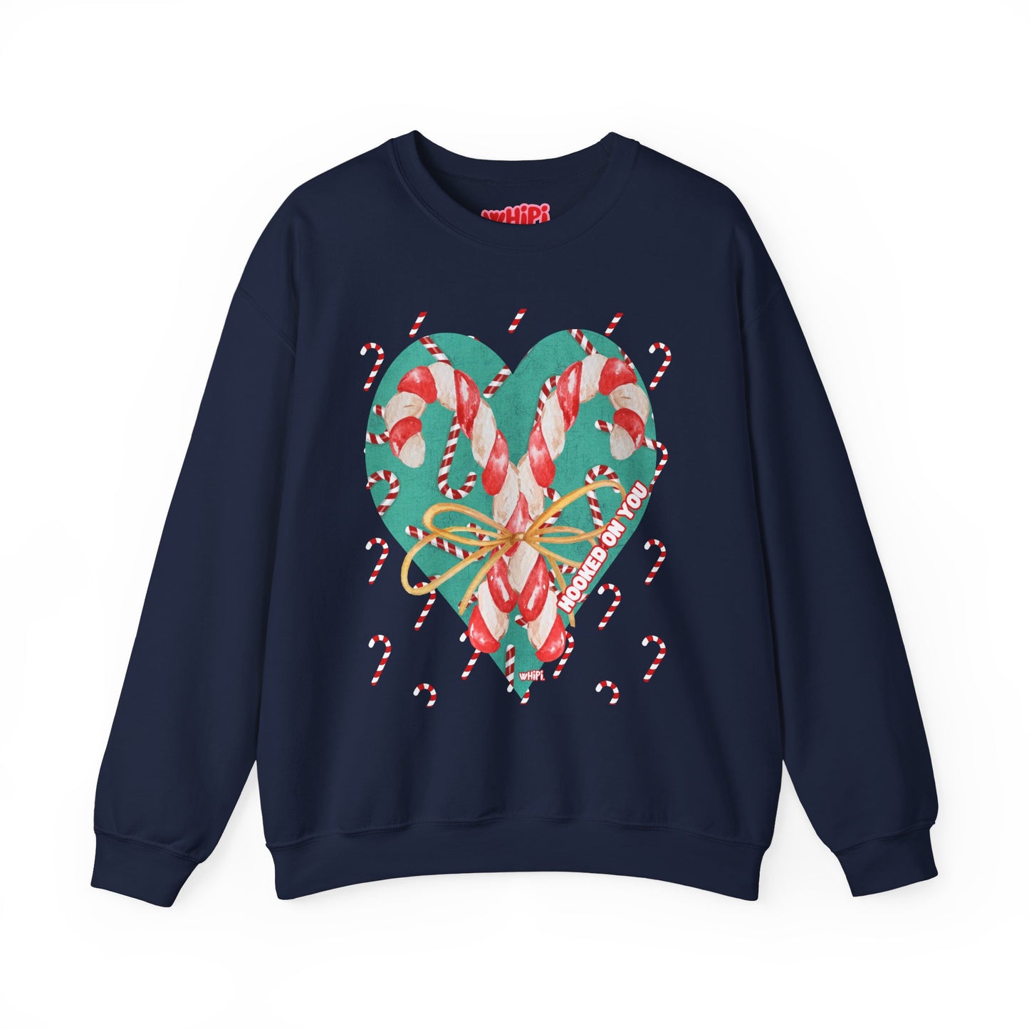 Hooked On You Crewneck Sweatshirt – Candy Canes & Hearts Edition