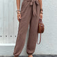 Perfee Tied High Waist Pants with Pockets