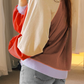 Color Block Round Neck Long Sleeve Sweatshirt