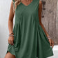 Ruched V-Neck Sleeveless Mini Dress