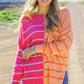 Striped Pocketed Dropper Shoulder Sweater