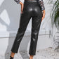 Zip-Up High Waist Straight Leg Pants