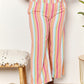 Double Take Striped Smocked Waist Pants with Pockets