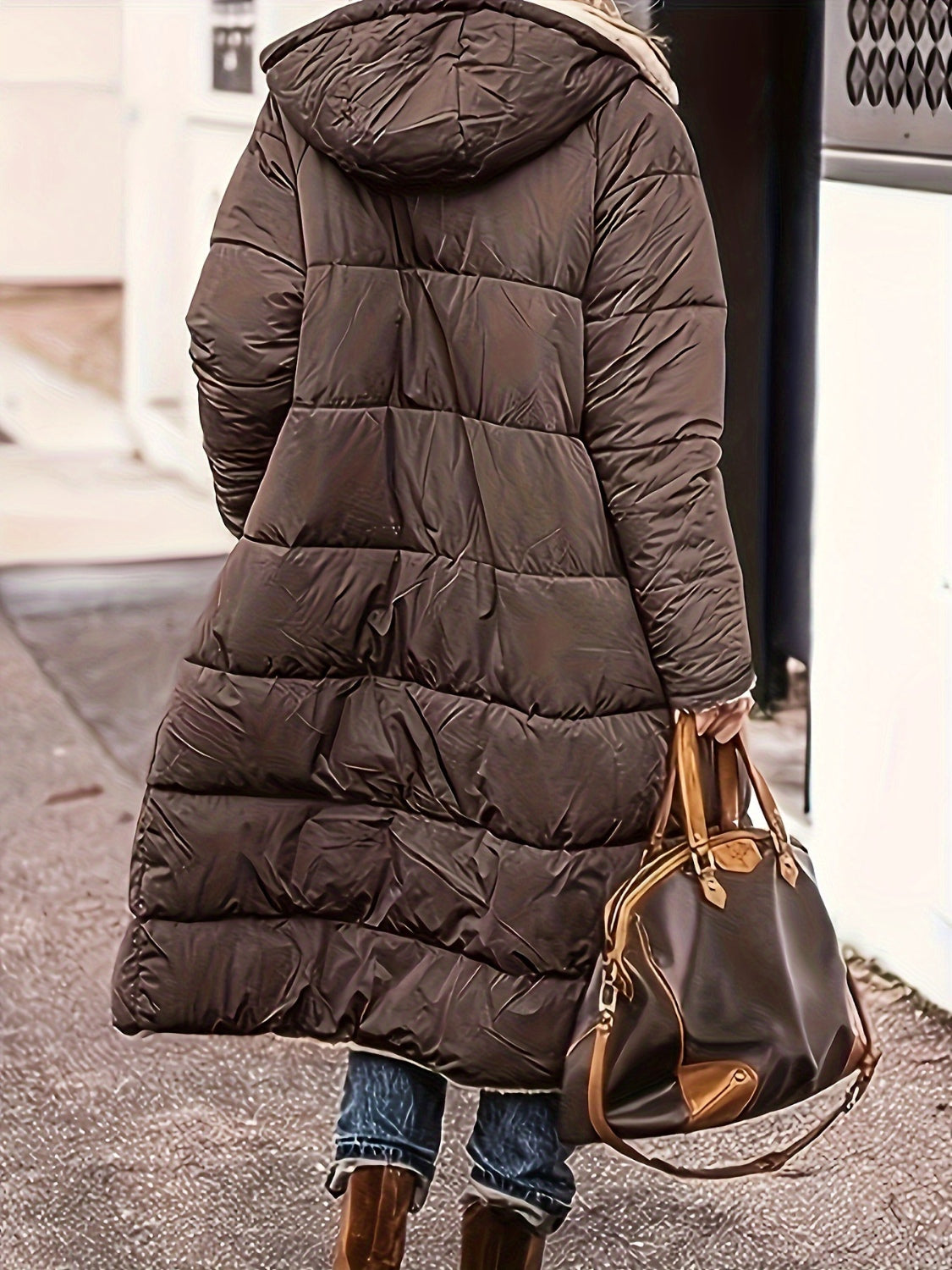 Full Size Zip Up Sherpa Hooded Coat