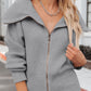 Zip Up Long Sleeve Cardigan