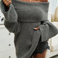 Off-Shoulder Extra-Long Sleeve Sweater