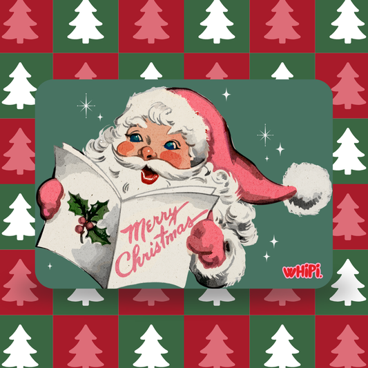 wHiPi. Gift Card—Merry Christmas Vintage Santa