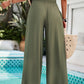 Devine Smocked Wide Leg Pants with Pockets