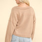 VERY J Exposed Seam V-Neck Ribbed Knit Top