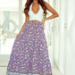 Tiered Printed Elastic Waist Skirt