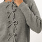 Gray Ribbon Ruffle Cardigan