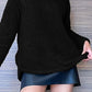 Fuzzy Turtleneck Long Sleeve Sweatshirt