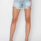 RISEN Full Size High Waist Frayed Detail Denim Shorts