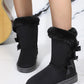 Bow Thermal Faux Fur Suede Boots