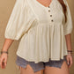 Plus Size Peplum V-Neck Half Sleeve Blouse