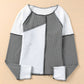 Irregular Color Block Seaming Trim Rib Knit Top