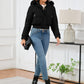 Pocketed Long Sleeve Cropped Hooded Winter Coat