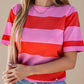 Color Block Round Neck Short Sleeve T-Shirt