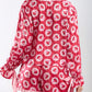 Valentine’s Day Frill Strawberry Print Flounce Sleeve Top and Shorts Lounge Set