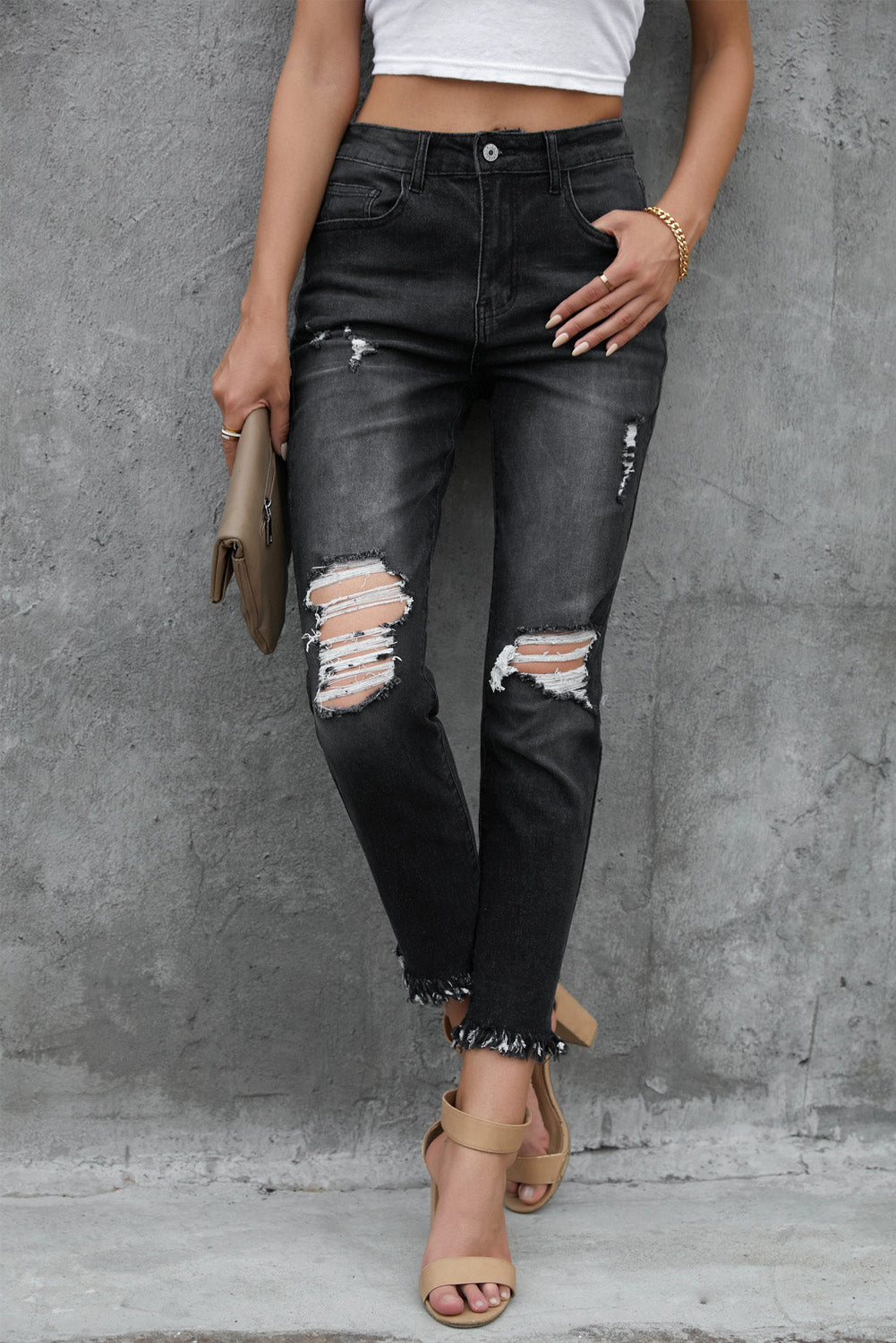 Rebel Raw Hem Jeans