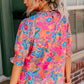 Short Puff Sleeve Floral Blouse