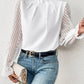 Mock Neck Flounce Sleeve Blouse