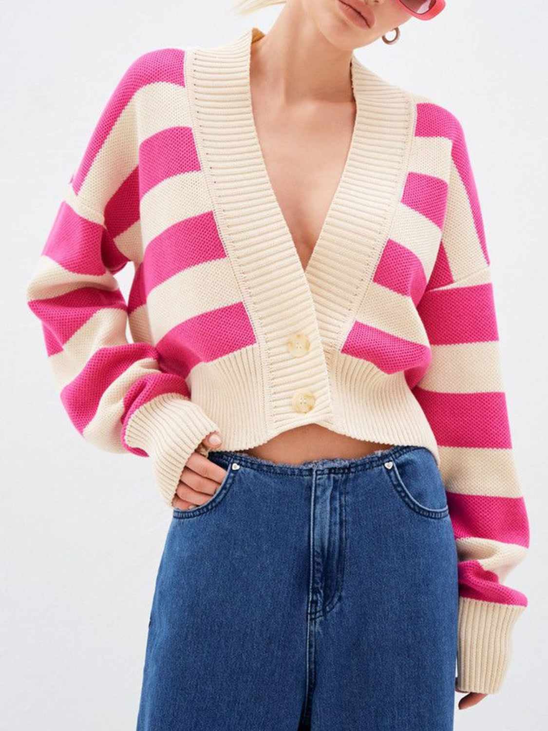 Striped Cardigan—All Heart—Valentine's Day Collection