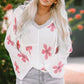 Flower Dropped Shoulder Hooded Sweater