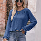 Mandy Long Flounce Sleeve Round Neck Blouse