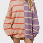 Striped Round Neck Long Sleeve Sweater