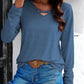 Crisscross V-Neck Long Sleeve T-Shirt