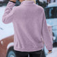 Half Zip Long Sleeve Furry Sweatshirt