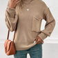 Perfee Exposed Seam Round Neck Sweater