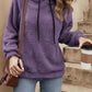 Drawstring Long Sleeve Fuzzy Hoodie