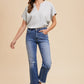 Annie Wear Distressed Raw Hem Straight Leg Cropped Jeans