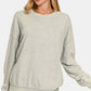 Zenana Washed Round Neck Dropped Shoulder Sweatshirt