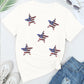 Sequin Star Round Neck Short Sleeve T-Shirt