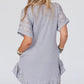 Light Grey Patchwork Ruffled T-Shirt Dress