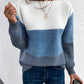 Color Block Drop Shoulder Long Sleeve Sweater