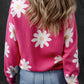 Daisy Round Neck Dropped Shoulder Sweater