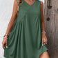 Ruched V-Neck Sleeveless Mini Dress