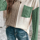 Double Take Full Size Color Block Drop Shoulder Sweater