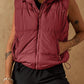 Drawstring Zip Up Vest Coat