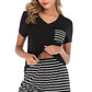 Striped Short Sleeve Top and Shorts Lounge Set