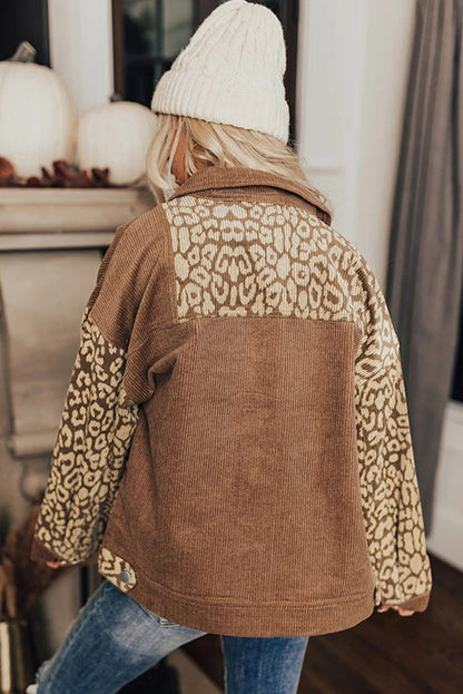 Leopard Button Up Jacket