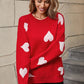 Red, White & Black Comfy Heart Sweater—All Heart—Valentine's Day Collection