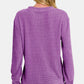 Zenana Chenille Waffle Round Neck Sweater